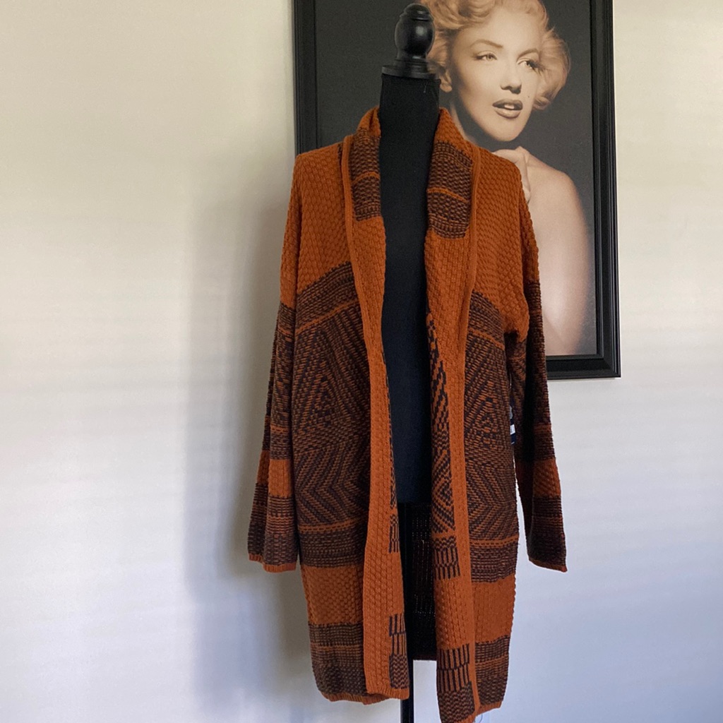 Lucky Brand Nwt Retail98 Womens Snagging Long Open Front Cardigan Size